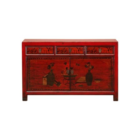 古董中国木制橱柜，带门和抽屉