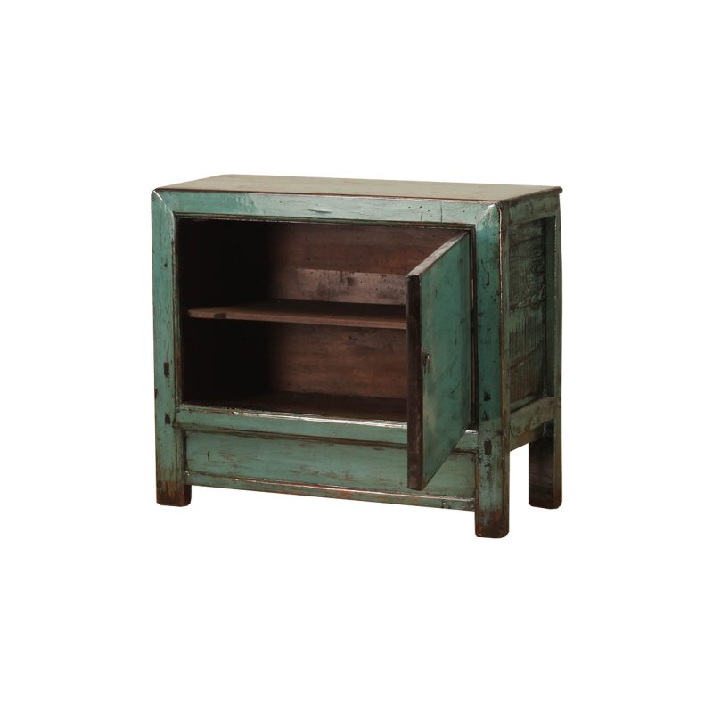 古董中国木制橱柜，开门