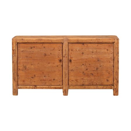 古董中国木制橱柜，带门-打开