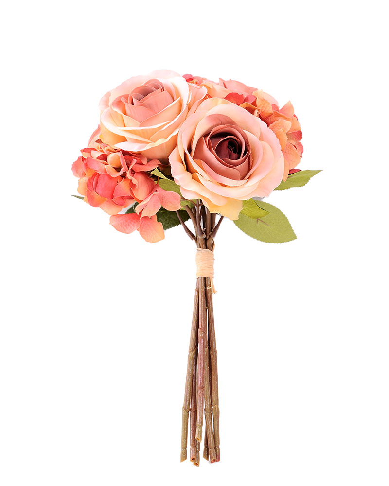 人造花,玫瑰和绣球花花束桃gs - 1450147 - s2 -深腐蚀