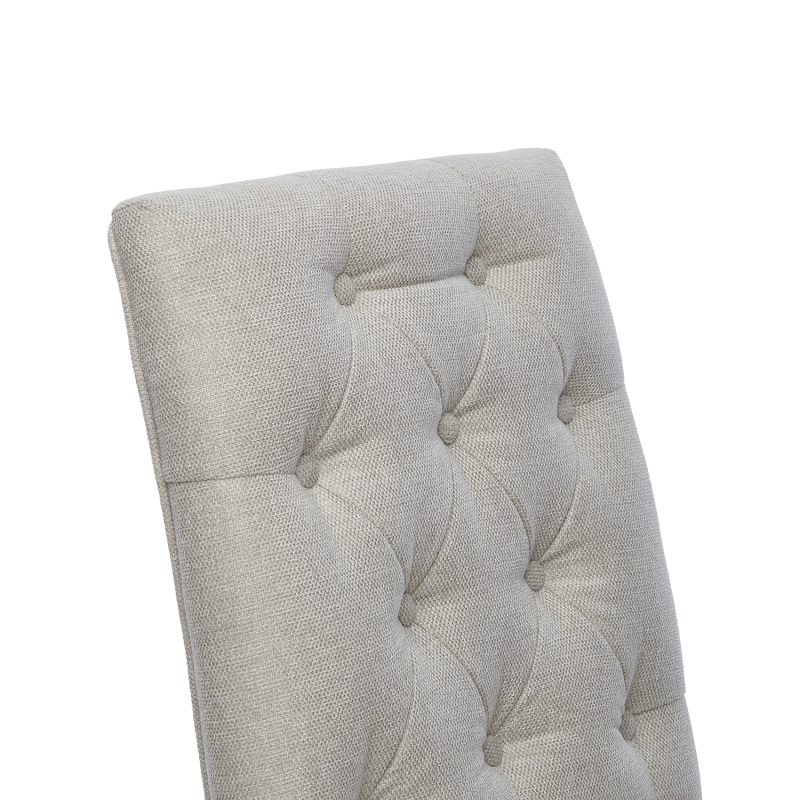 棚屋瓦伦蒂娜软垫餐椅壳自然腿——紧密织物