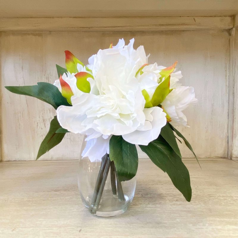 牡丹花瓶——白——人造花
